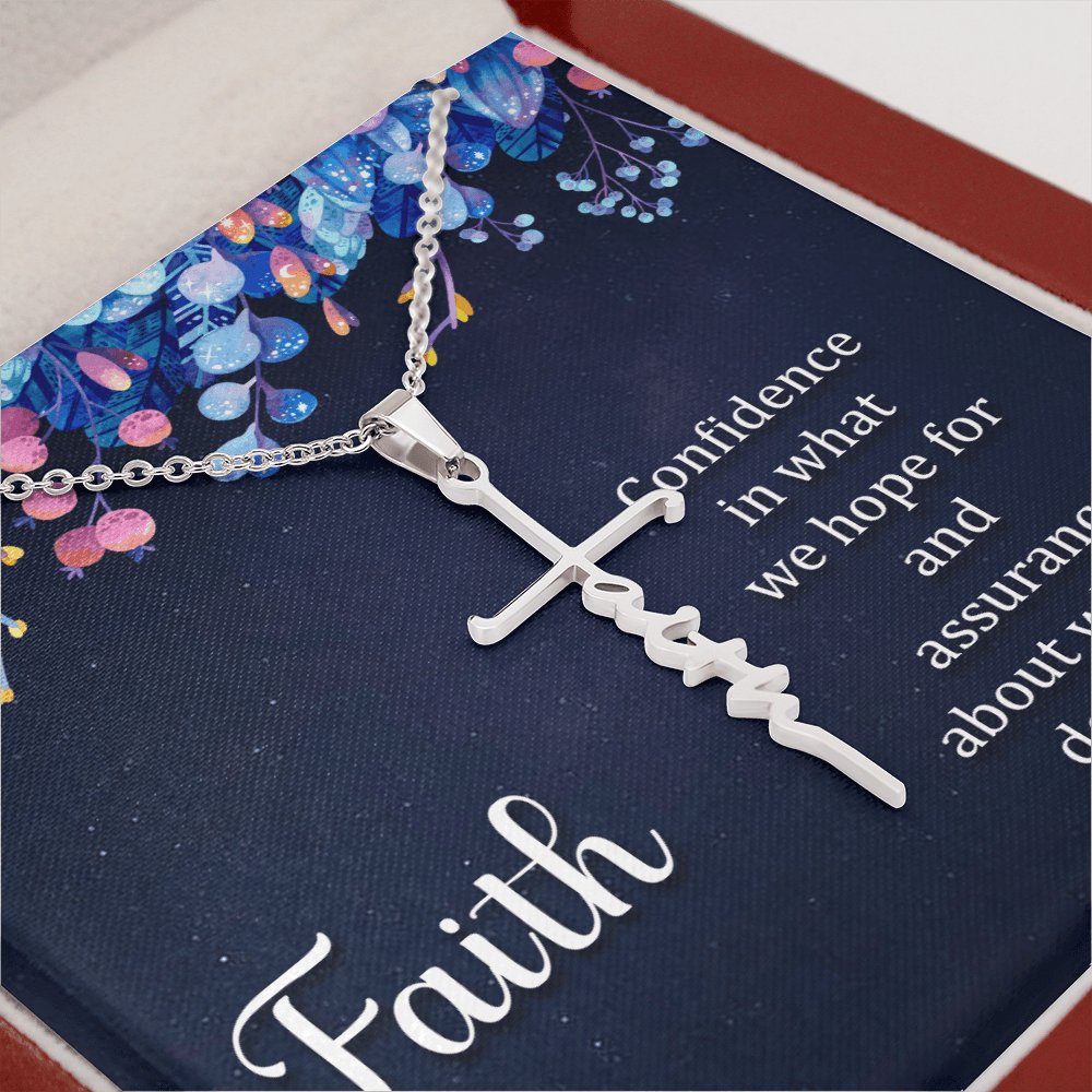 Spiritual Gift - What We Do Not See - Faith Cross Necklace - Celeste Jewel