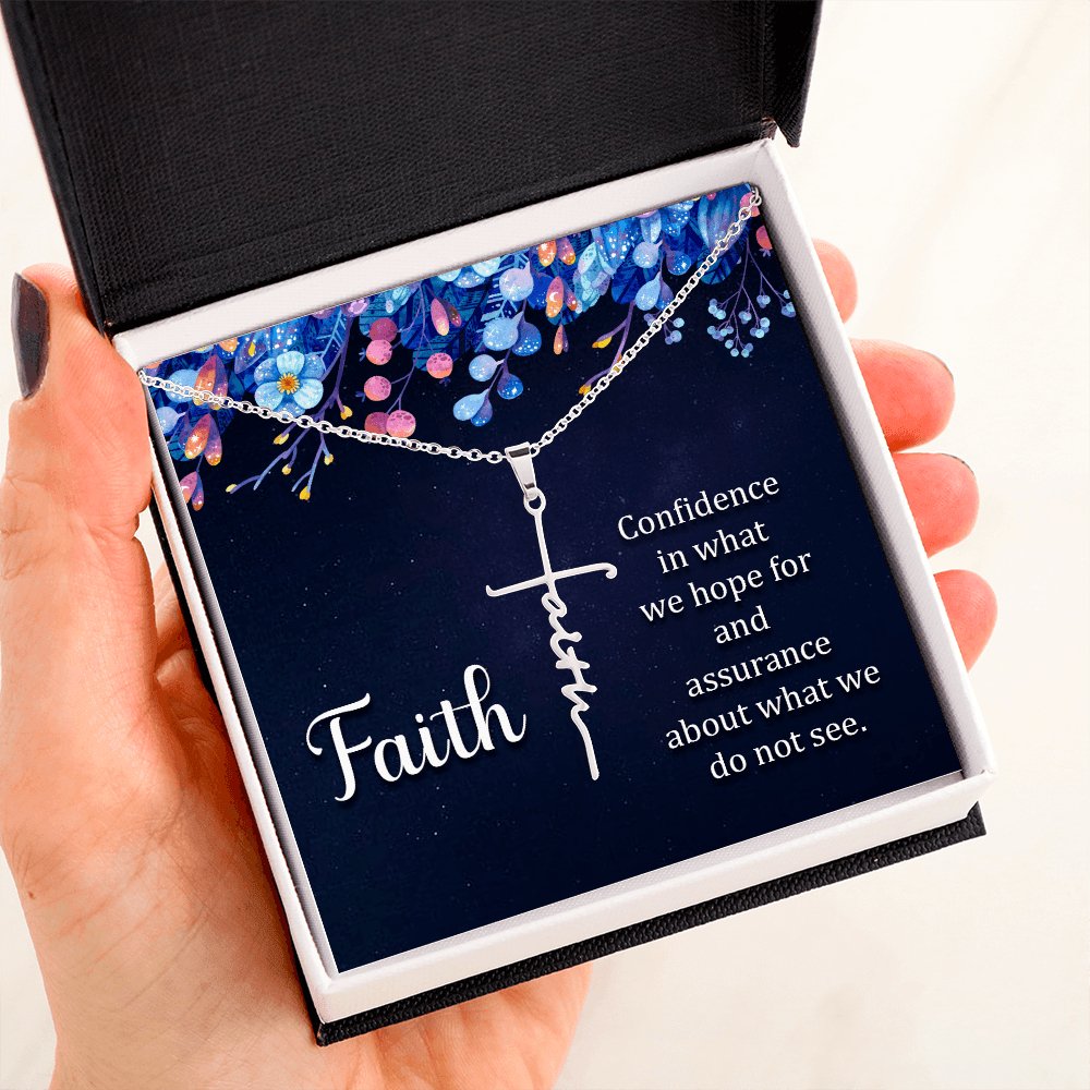 Spiritual Gift - What We Do Not See - Faith Cross Necklace - Celeste Jewel