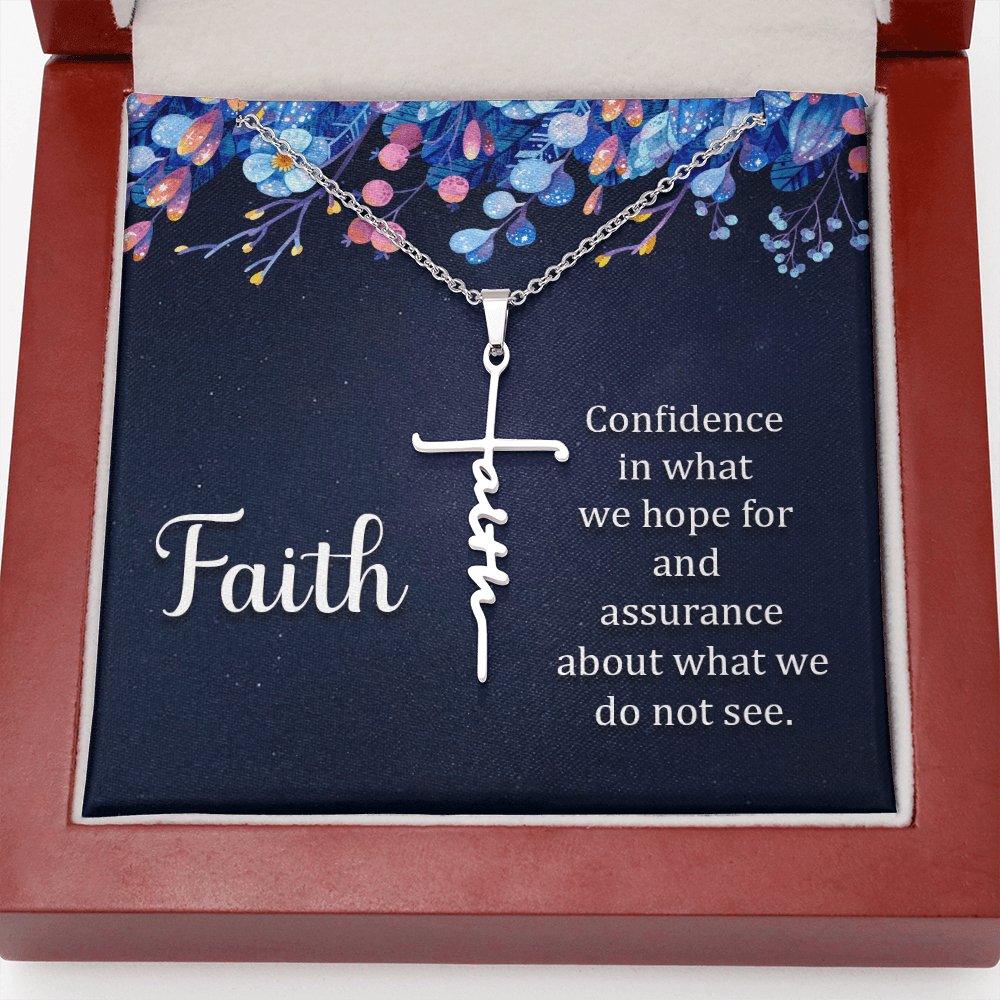 Spiritual Gift - What We Do Not See - Faith Cross Necklace - Celeste Jewel