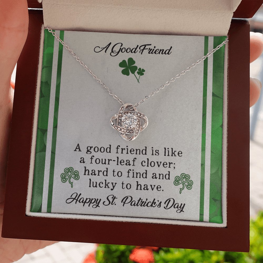 St Patrick's Day Gift - A Good Friend - Love Knot Necklace - Celeste Jewel