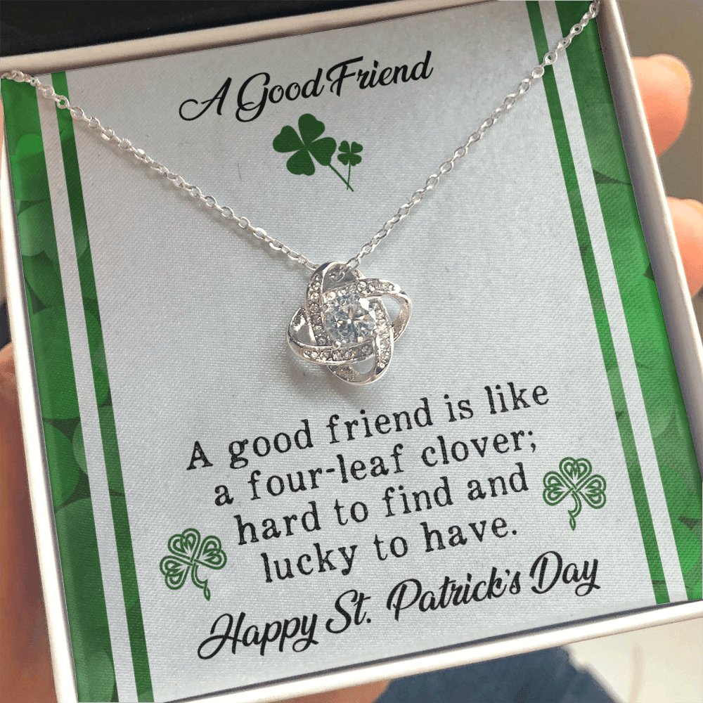 St Patrick's Day Gift - A Good Friend - Love Knot Necklace - Celeste Jewel