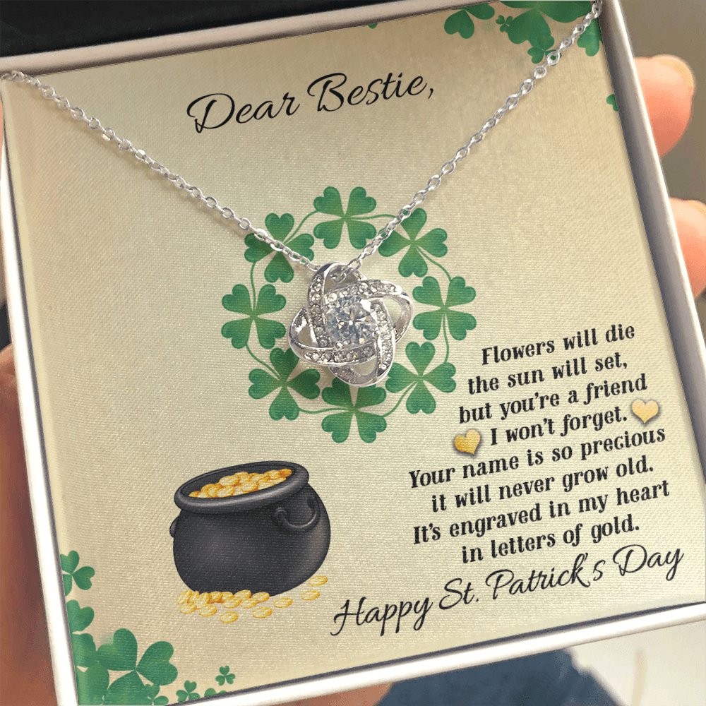 St Patrick's Day Gift - Personalized Bestie Gift - Love Knot Necklace - Celeste Jewel