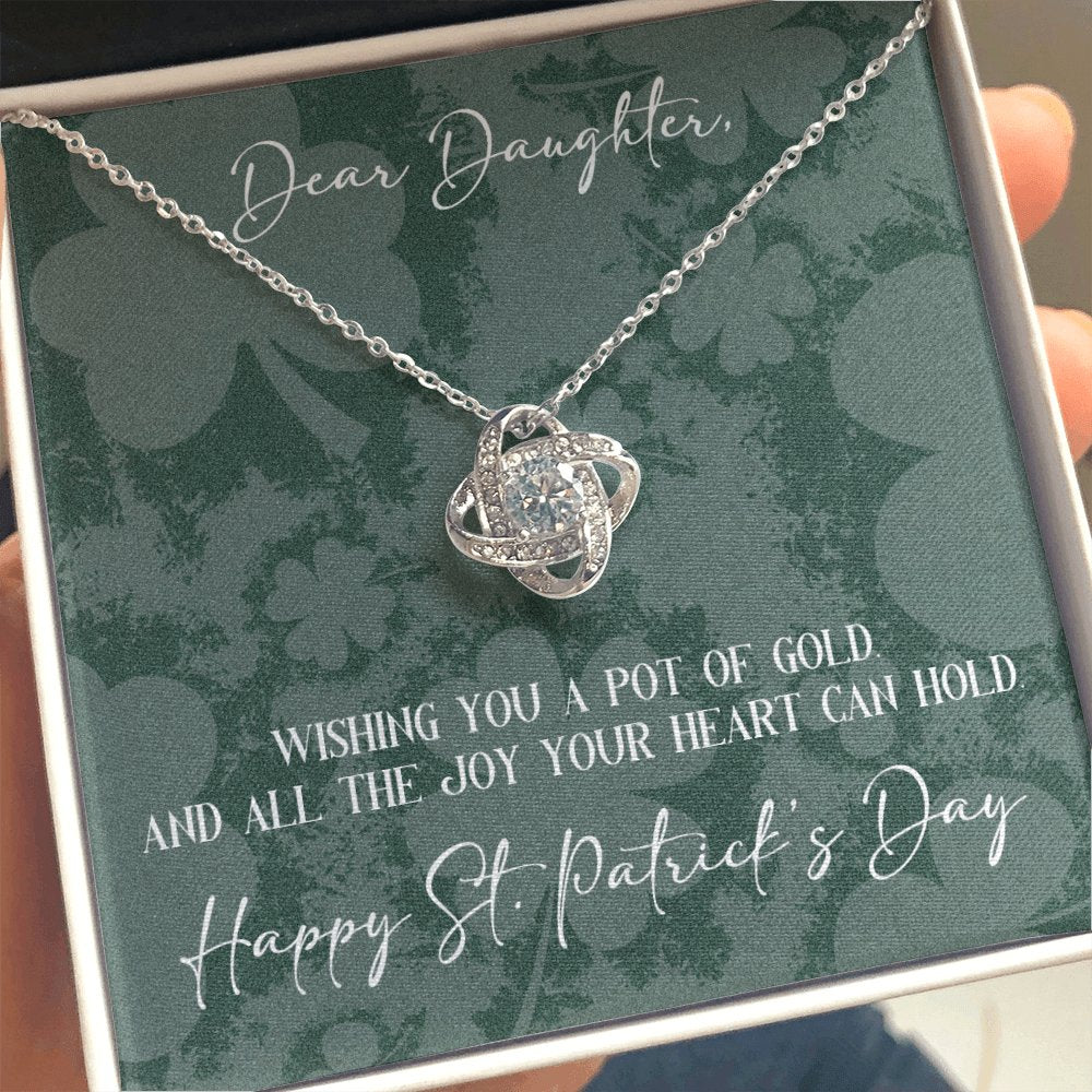 St Patrick's Day Gift - Personalized Daughter Gift - Love Knot Necklace - Celeste Jewel