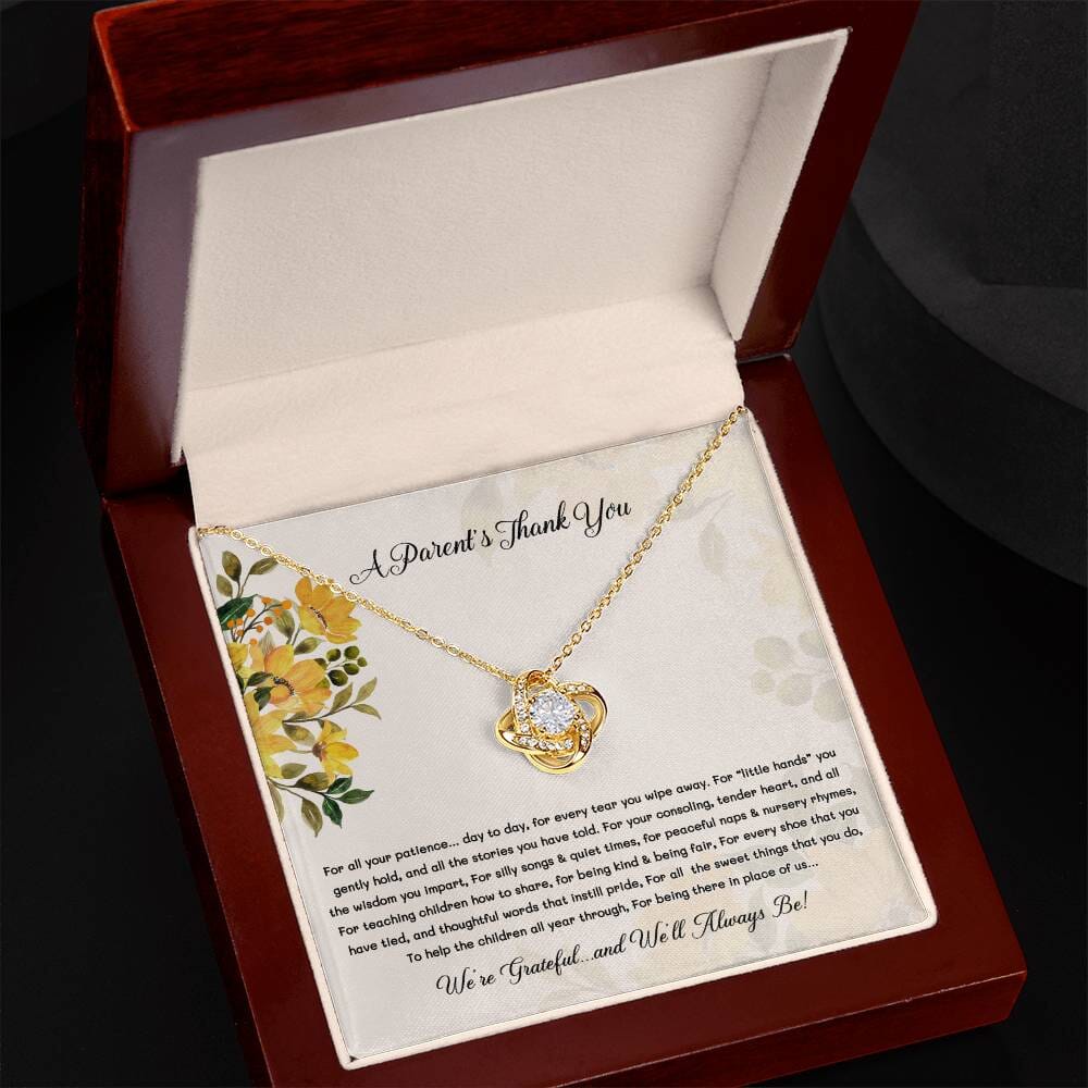 Teacher Appreciation Gift From Parents - Love Knot Necklace - Celeste Jewel