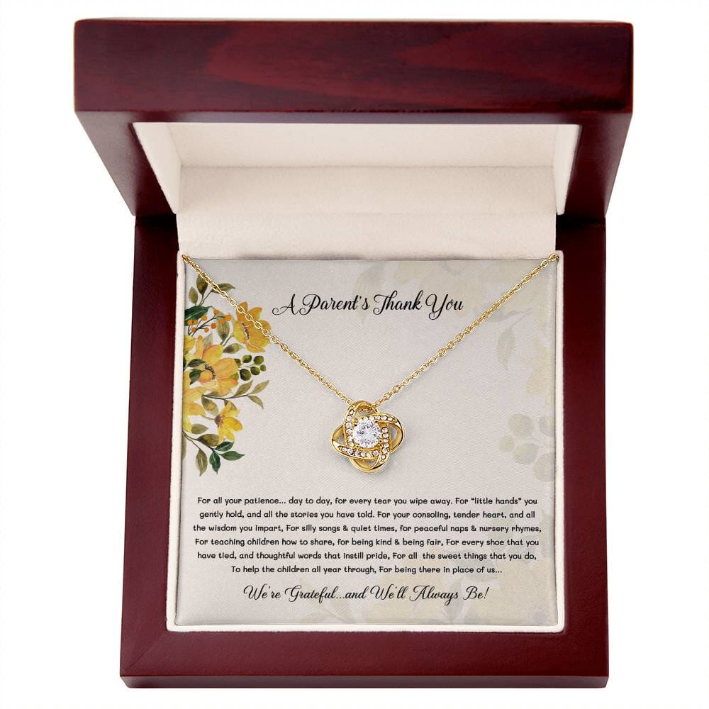 Teacher Appreciation Gift From Parents - Love Knot Necklace - Celeste Jewel
