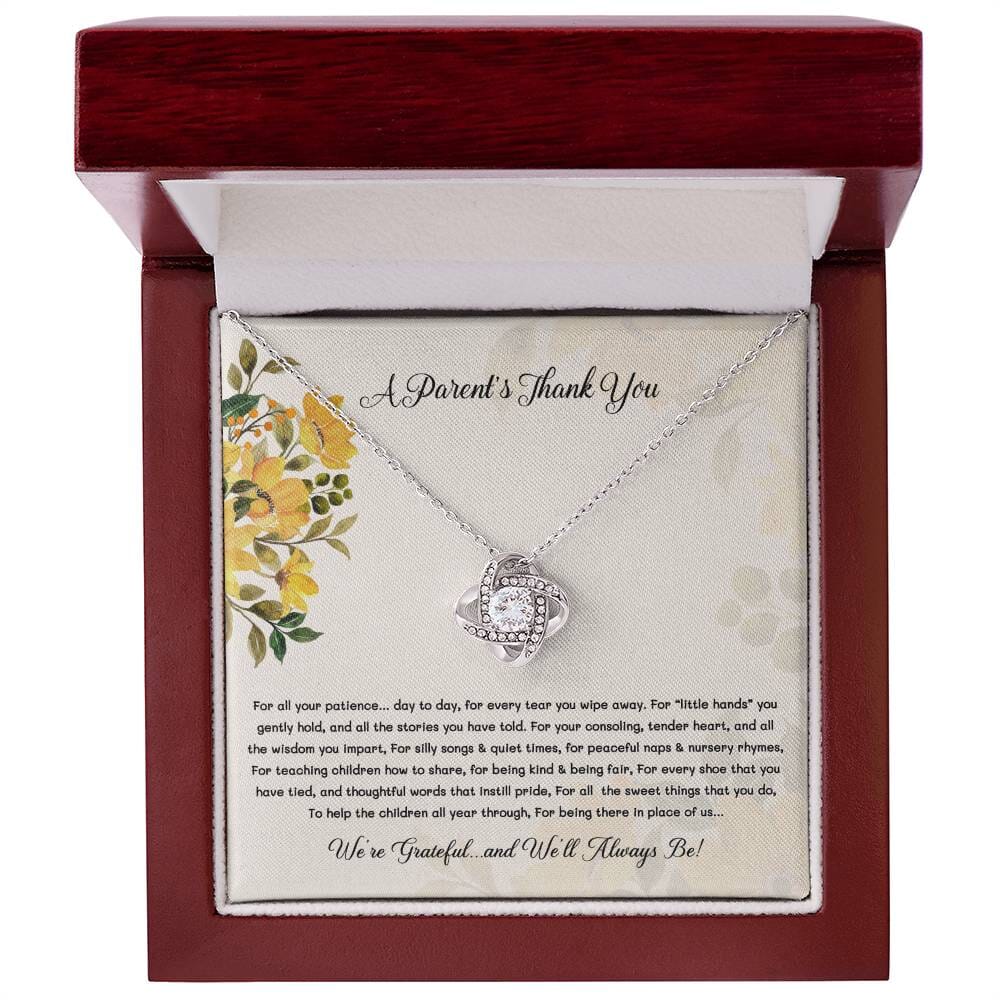Teacher Appreciation Gift From Parents - Love Knot Necklace - Celeste Jewel