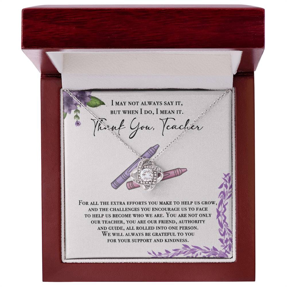 Teacher Appreciation Gift - Thank You - Love Knot Necklace - Celeste Jewel