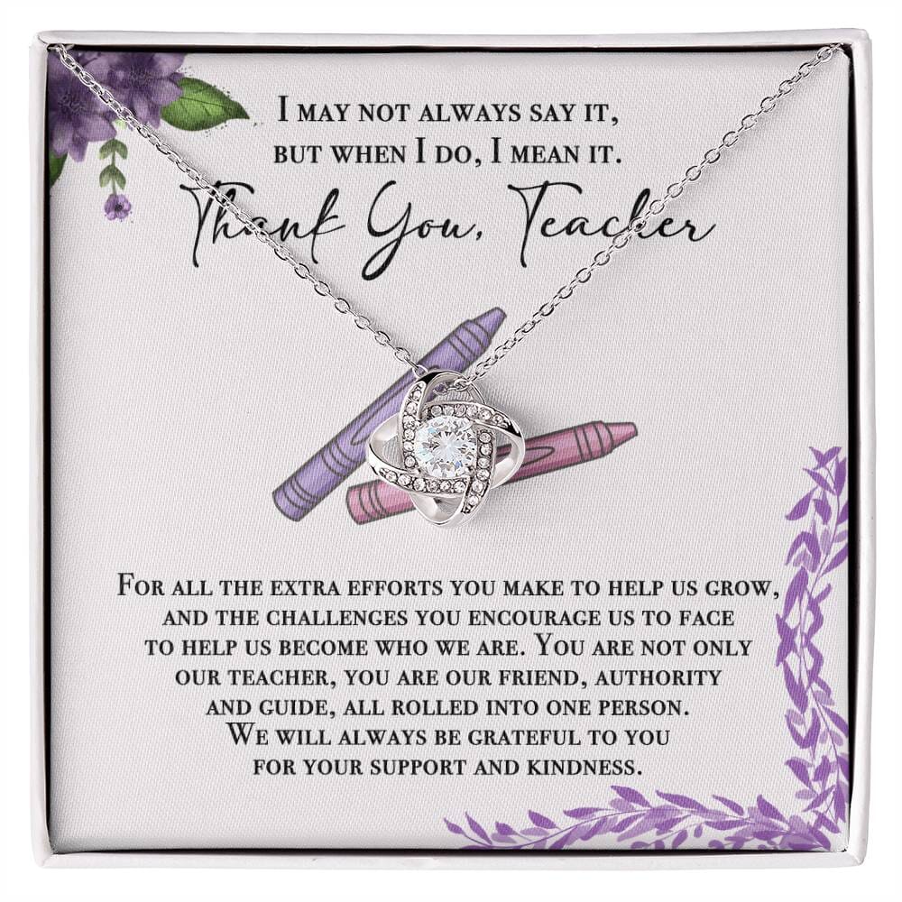 Teacher Appreciation Gift - Thank You - Love Knot Necklace - Celeste Jewel