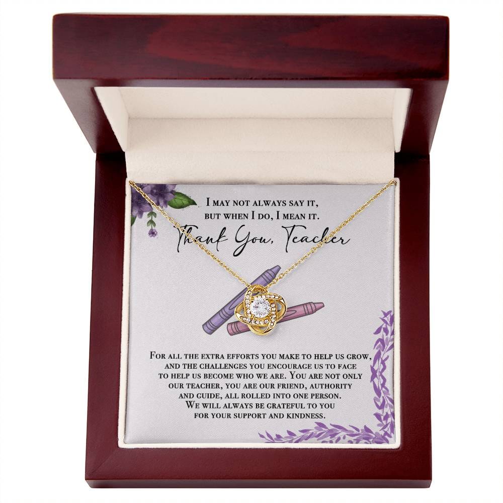 Teacher Appreciation Gift - Thank You - Love Knot Necklace - Celeste Jewel