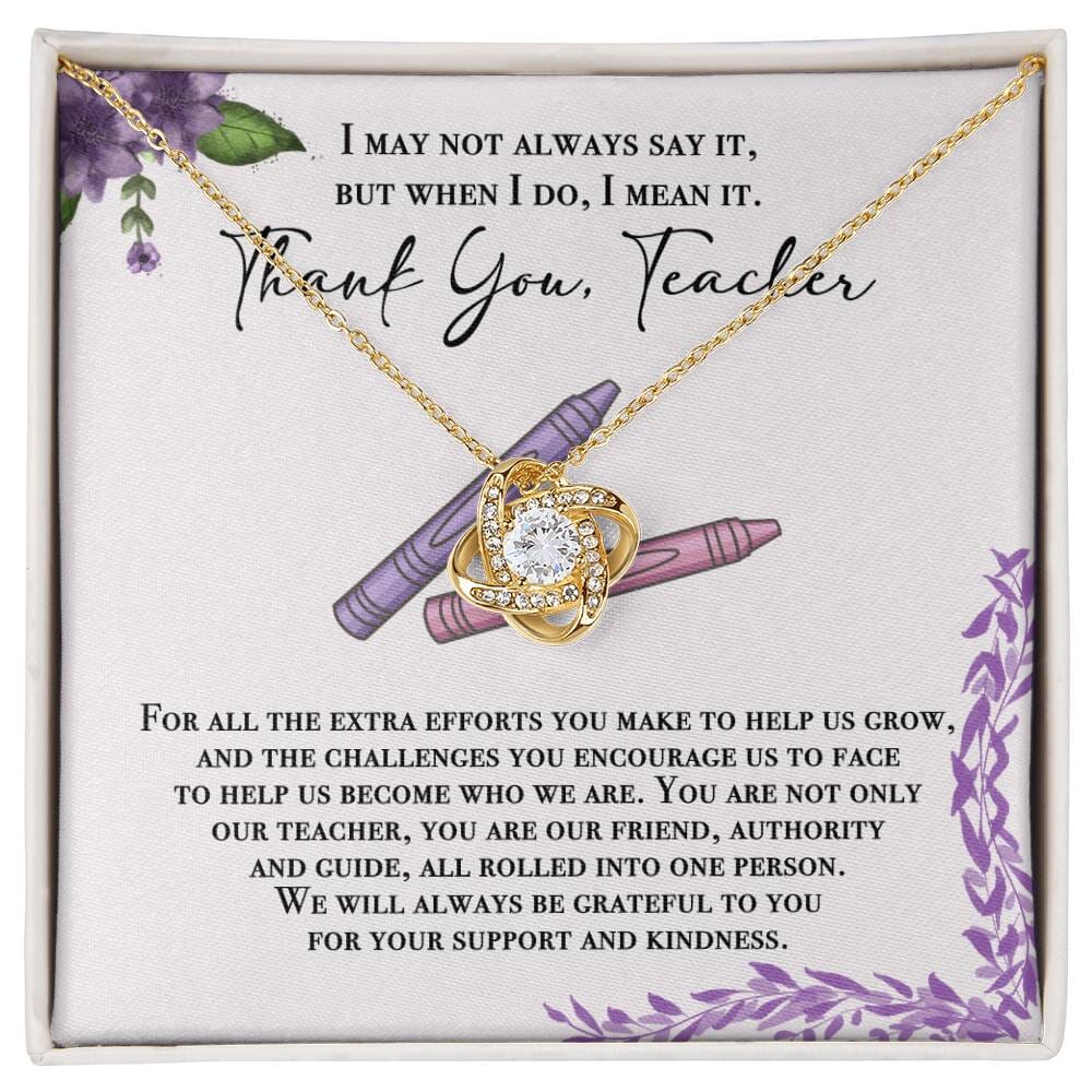 Teacher Appreciation Gift - Thank You - Love Knot Necklace - Celeste Jewel