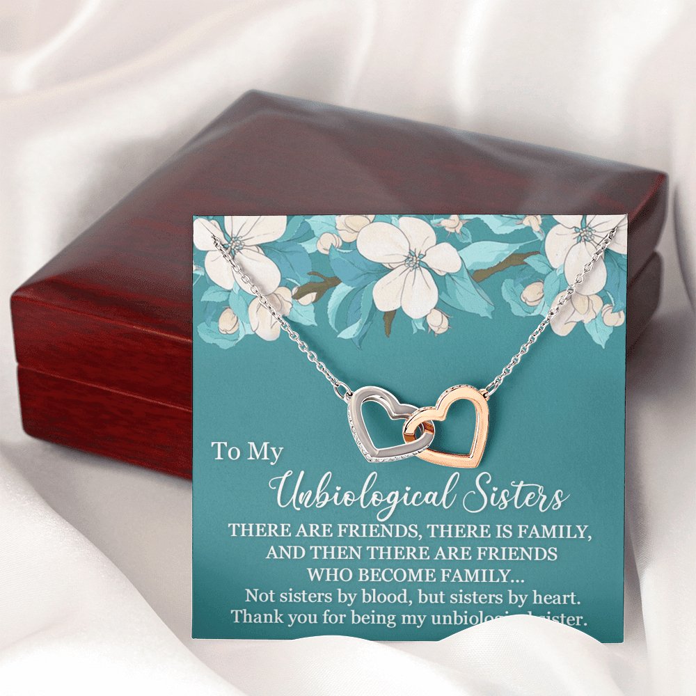Thank You For Being My Unbiological Sister - Interlocking Hearts Necklace - Celeste Jewel