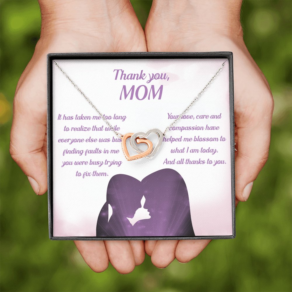 Thank You Mom - Interlocking Hearts Necklace - Celeste Jewel