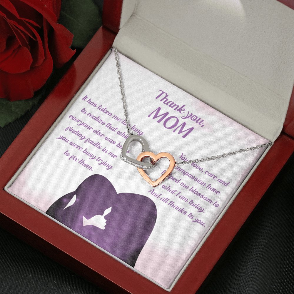 Thank You Mom - Interlocking Hearts Necklace - Celeste Jewel