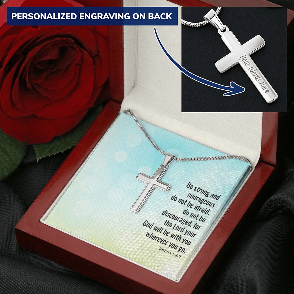 The Lord Your God Will Be With You - Personalized Cross Necklace - Celeste Jewel