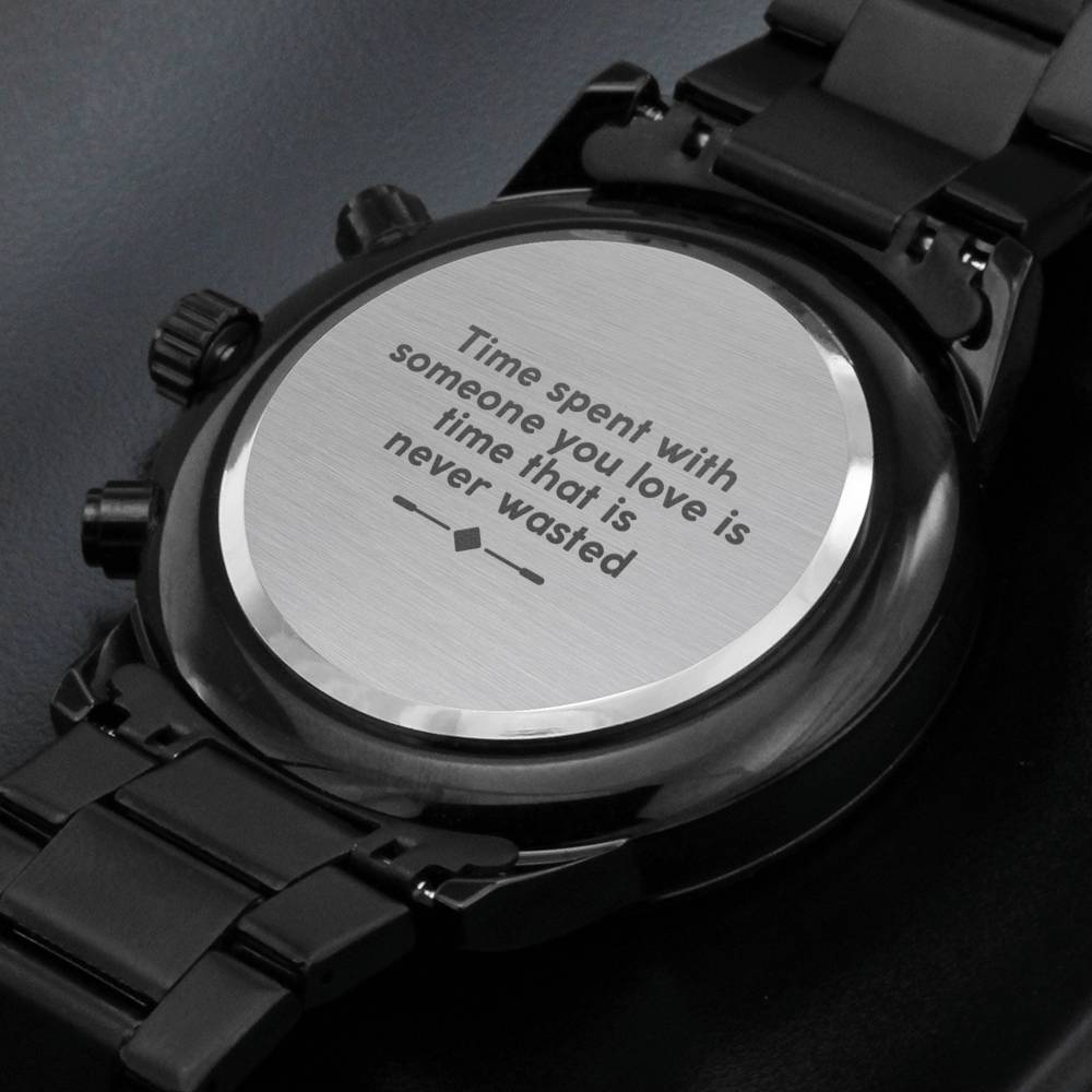 Time Spent With Someone - Black Chronograph Watch - Celeste Jewel