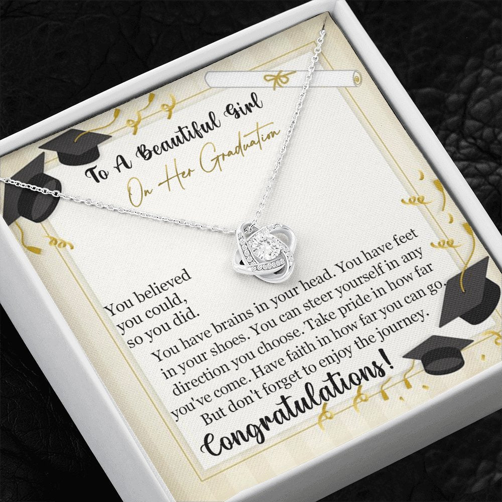 To A Beautiful Girl On Her Graduation - Love Knot Necklace - Celeste Jewel