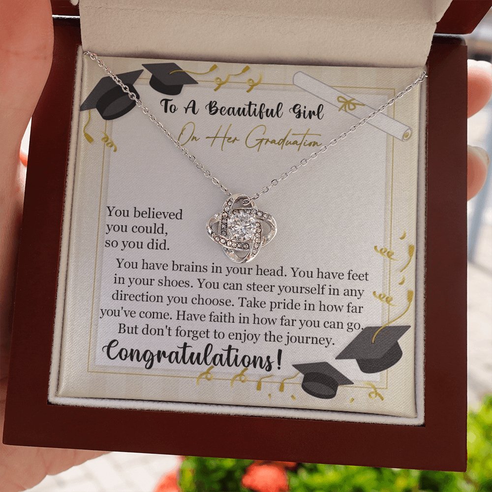 To A Beautiful Girl On Her Graduation - Love Knot Necklace - Celeste Jewel
