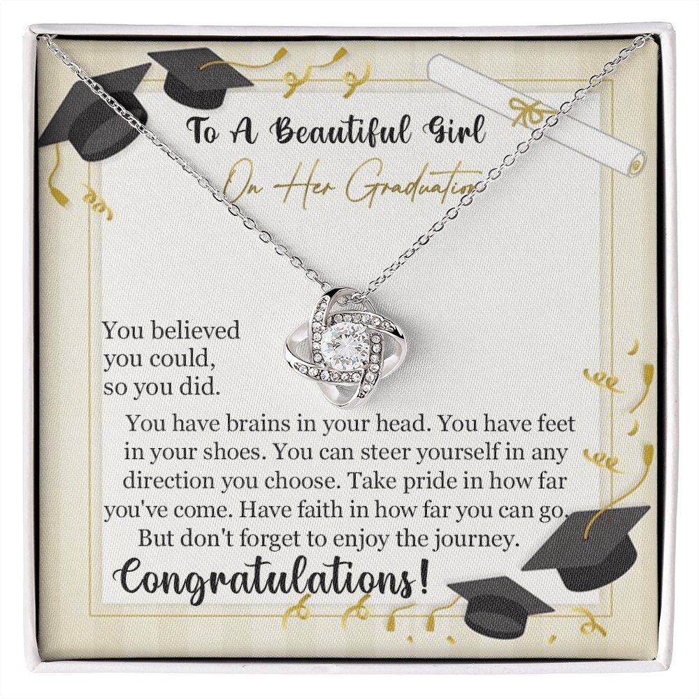To A Beautiful Girl On Her Graduation - Love Knot Necklace - Celeste Jewel