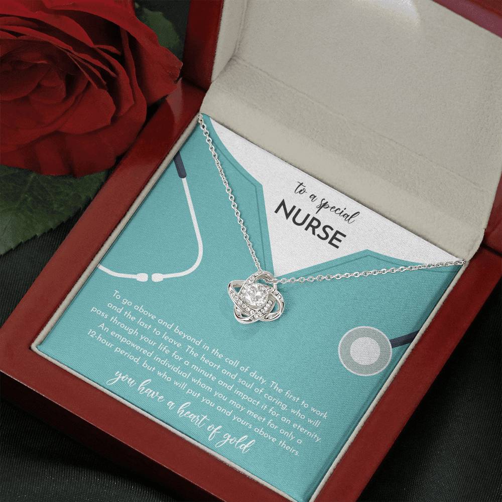 To A Special Nurse - Above And Beyond - Love Knot Necklace - Celeste Jewel