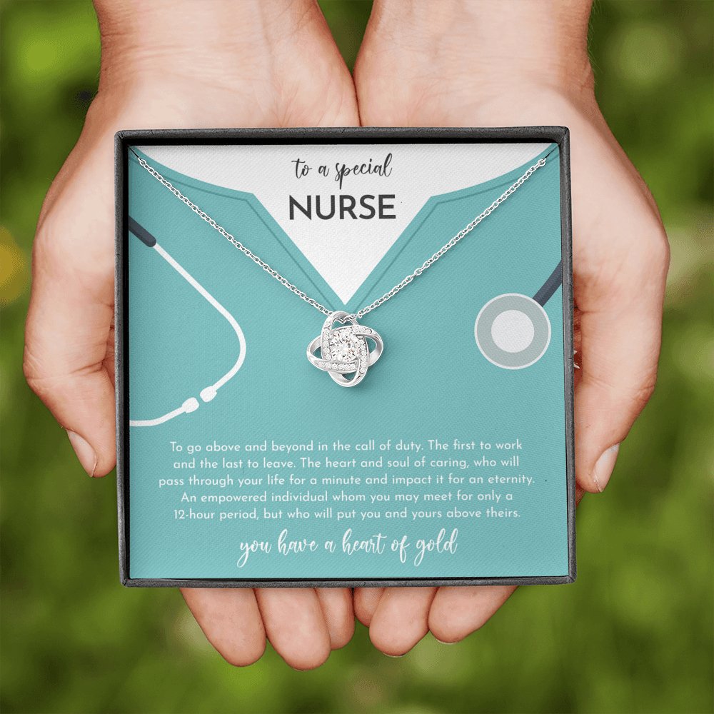 To A Special Nurse - Above And Beyond - Love Knot Necklace - Celeste Jewel