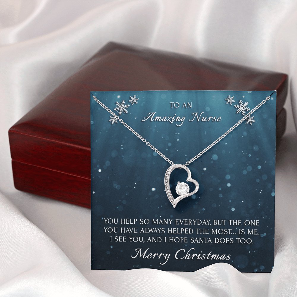 To An Amazing Nurse - Merry Christmas - Eternal Love Necklace - Celeste Jewel