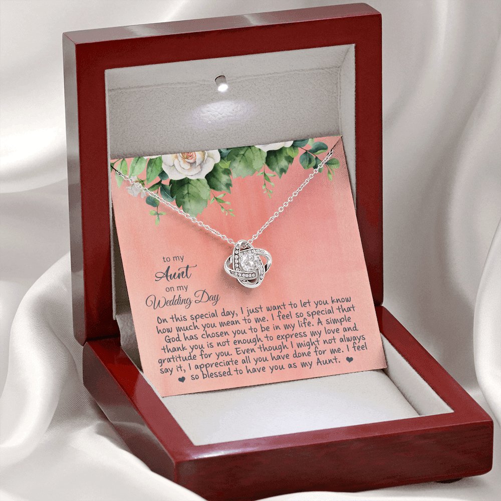 To My Aunt On My Wedding Day - Personalized Gift - Love Knot Necklace - Celeste Jewel