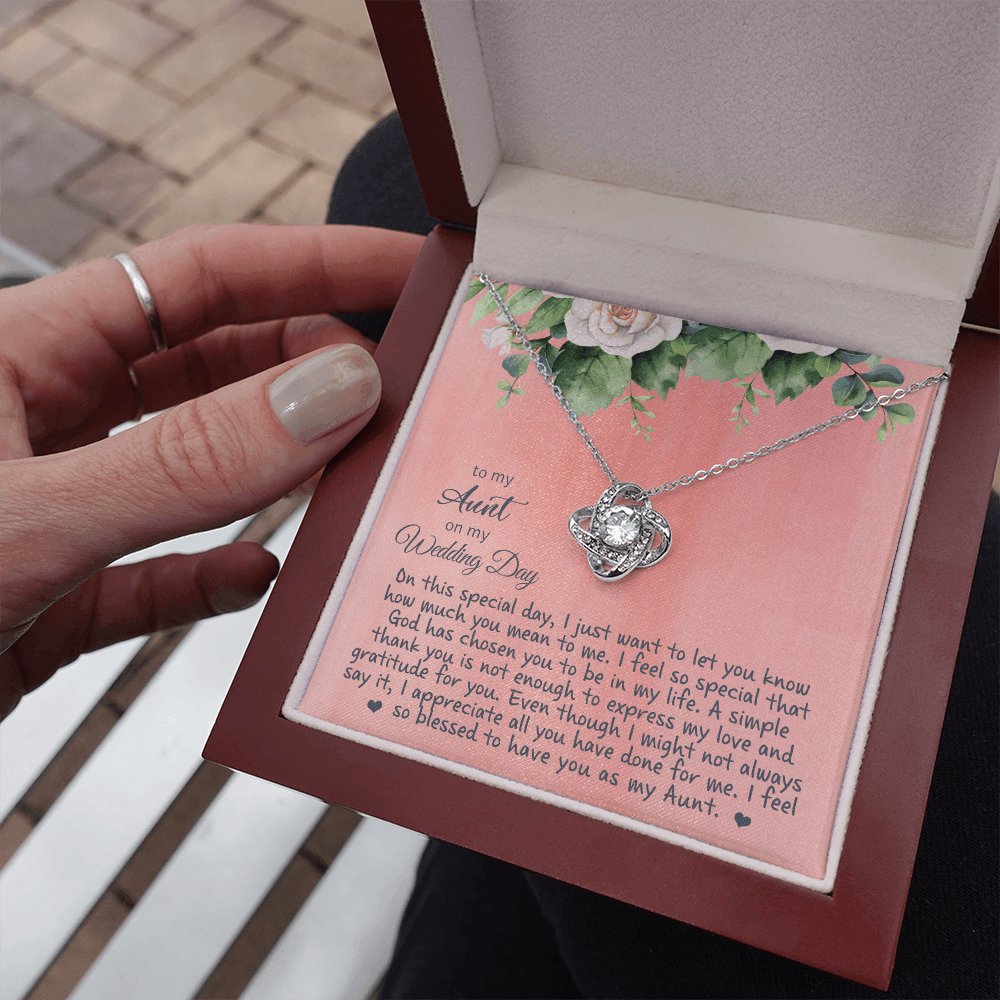 To My Aunt On My Wedding Day - Personalized Gift - Love Knot Necklace - Celeste Jewel