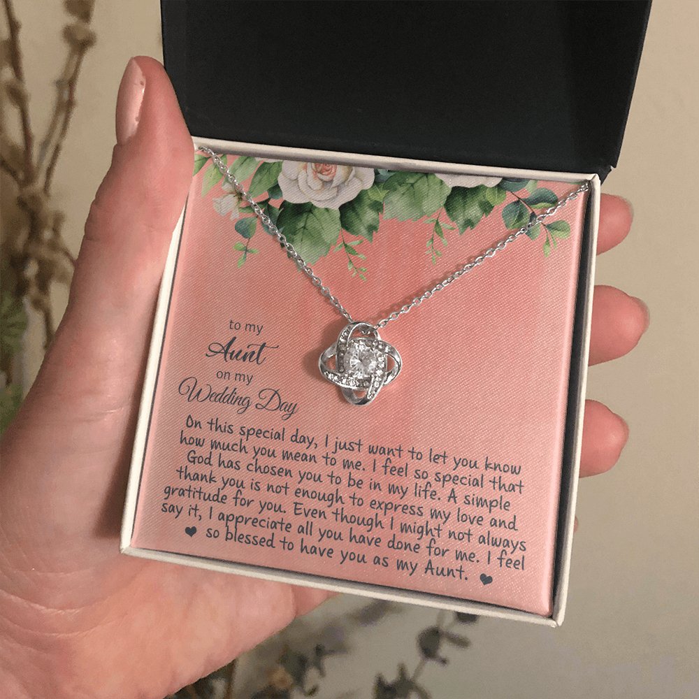 To My Aunt On My Wedding Day - Personalized Gift - Love Knot Necklace - Celeste Jewel