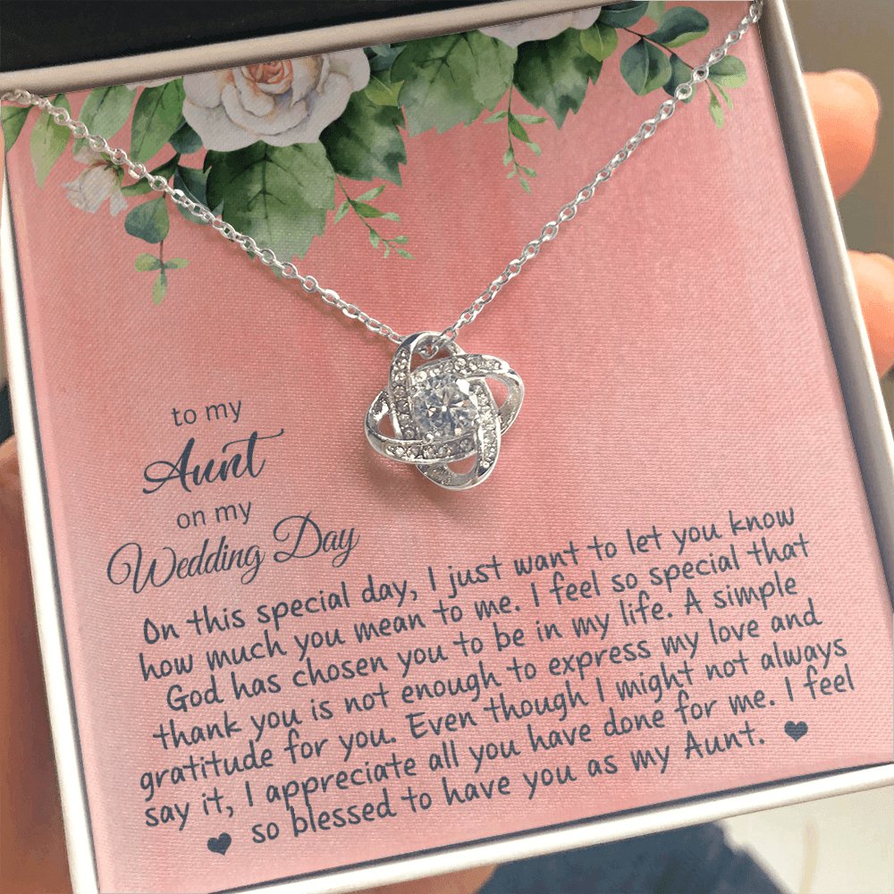 To My Aunt On My Wedding Day - Personalized Gift - Love Knot Necklace - Celeste Jewel