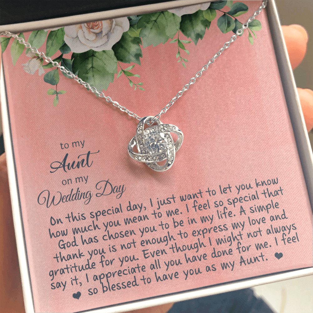 To My Aunt On My Wedding Day - Personalized Gift - Love Knot Necklace - Celeste Jewel