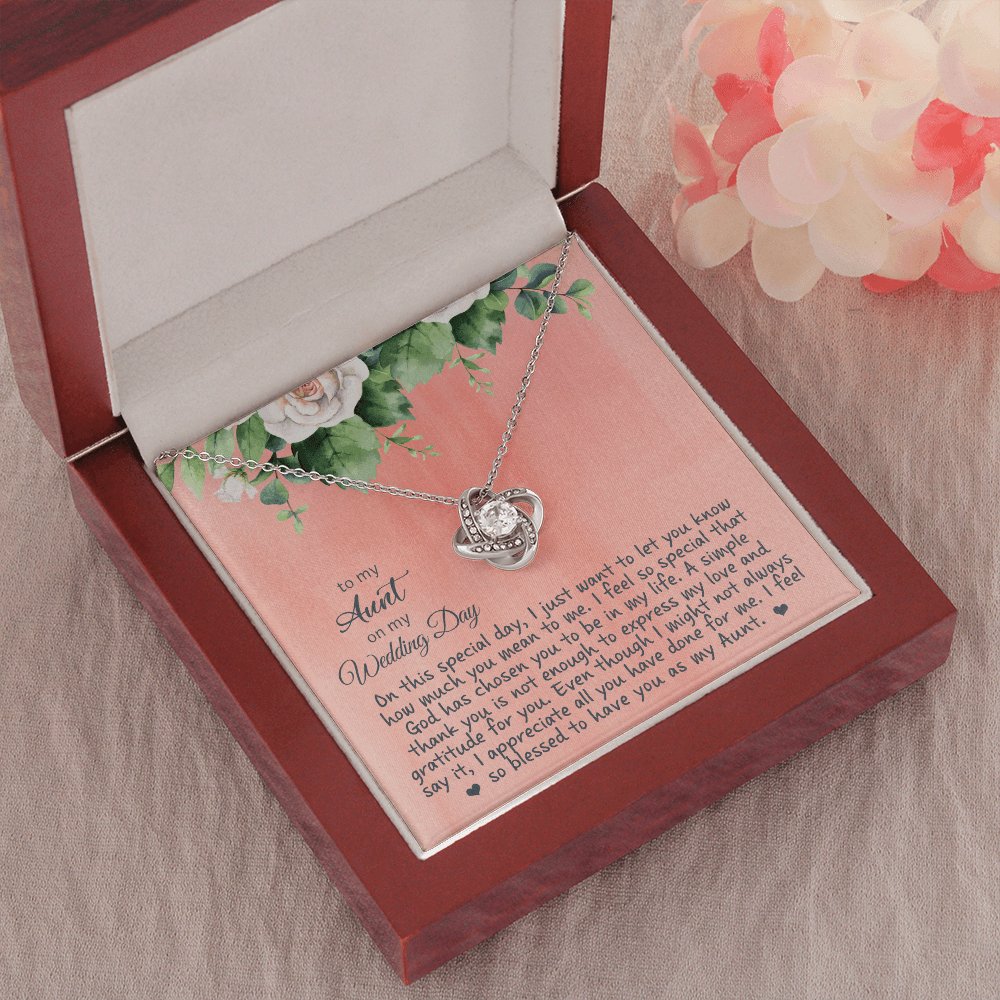 To My Aunt On My Wedding Day - Personalized Gift - Love Knot Necklace - Celeste Jewel