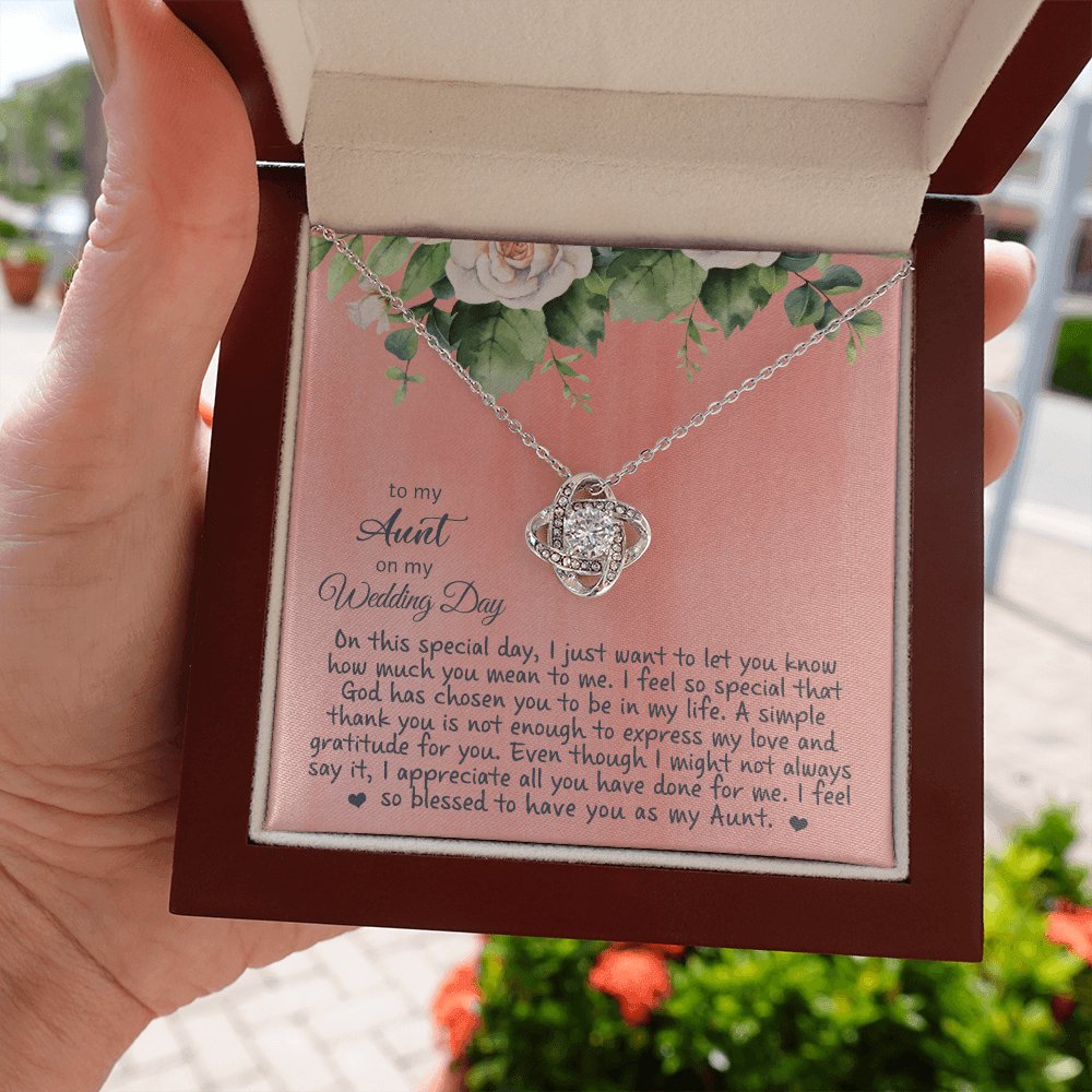 To My Aunt On My Wedding Day - Personalized Gift - Love Knot Necklace - Celeste Jewel