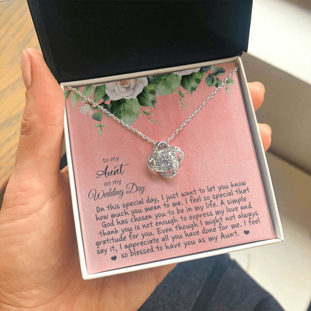To My Aunt On My Wedding Day - Personalized Gift - Love Knot Necklace - Celeste Jewel