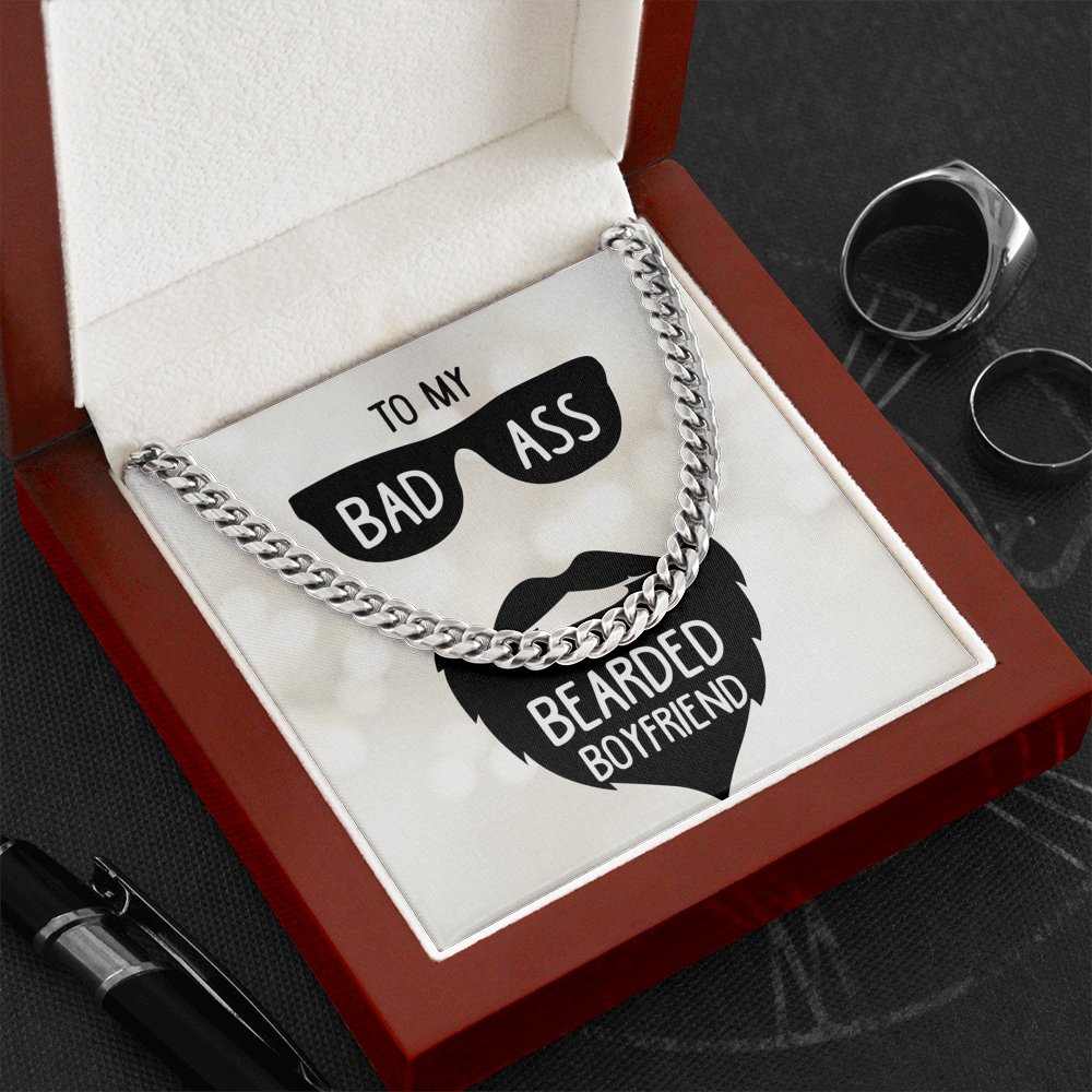 To My Badass Bearded Boyfriend- Cuban Link Chain Necklace - Celeste Jewel