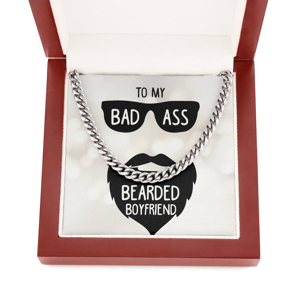 To My Badass Bearded Boyfriend- Cuban Link Chain Necklace - Celeste Jewel
