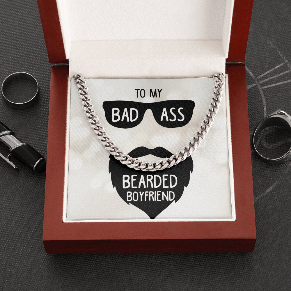 To My Badass Bearded Boyfriend- Cuban Link Chain Necklace - Celeste Jewel