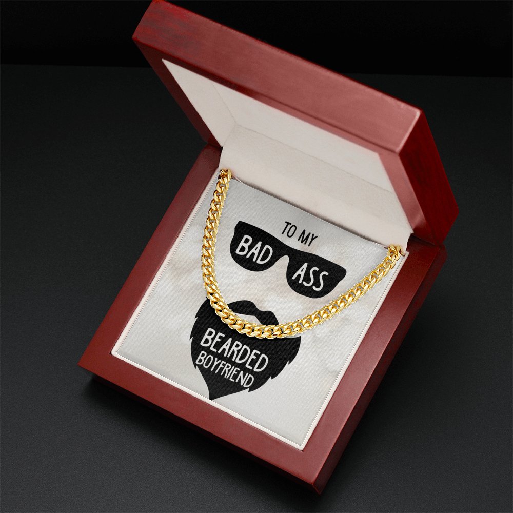 To My Badass Bearded Boyfriend- Cuban Link Chain Necklace - Celeste Jewel