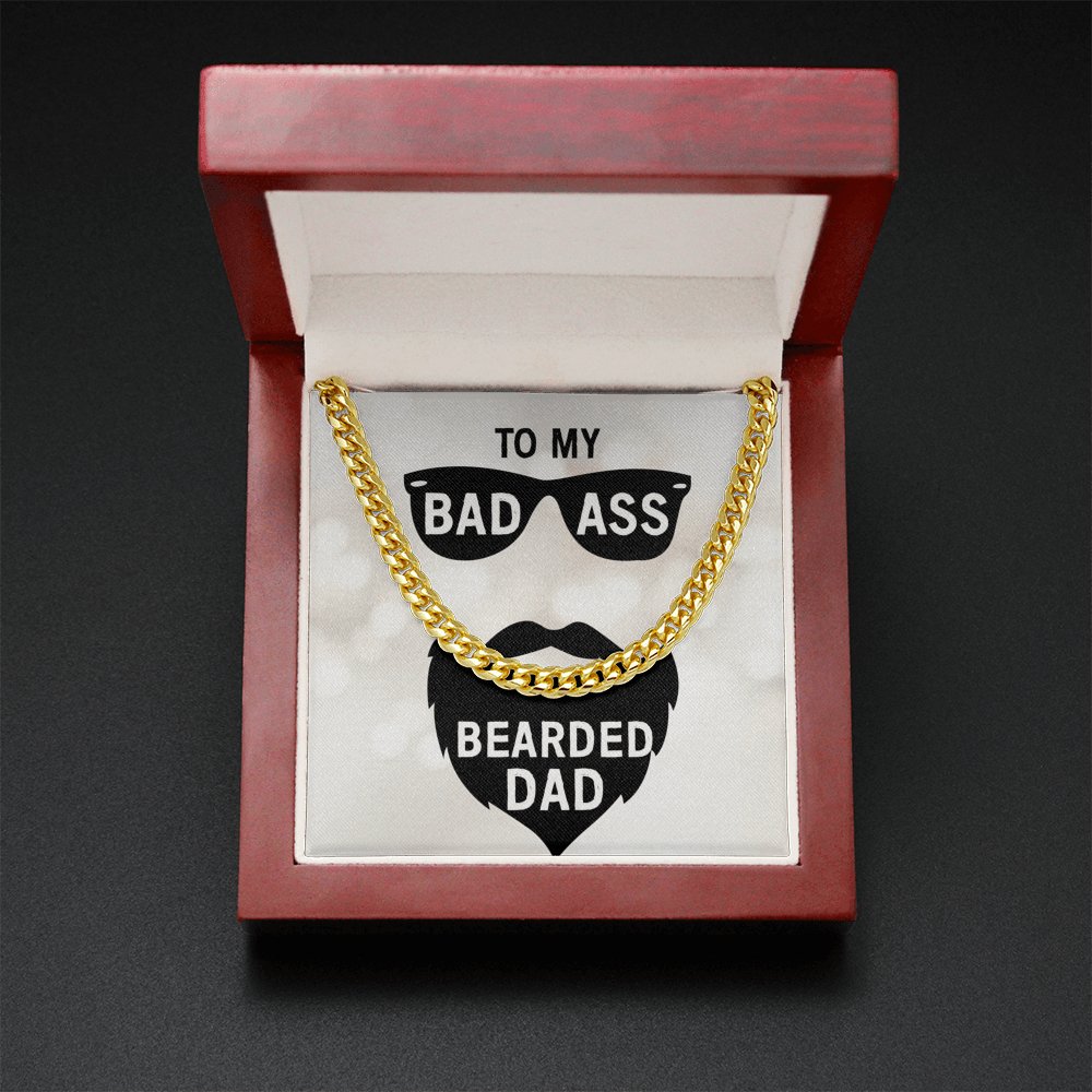 To My Badass Bearded Dad - Cuban Link Chain Necklace - Celeste Jewel