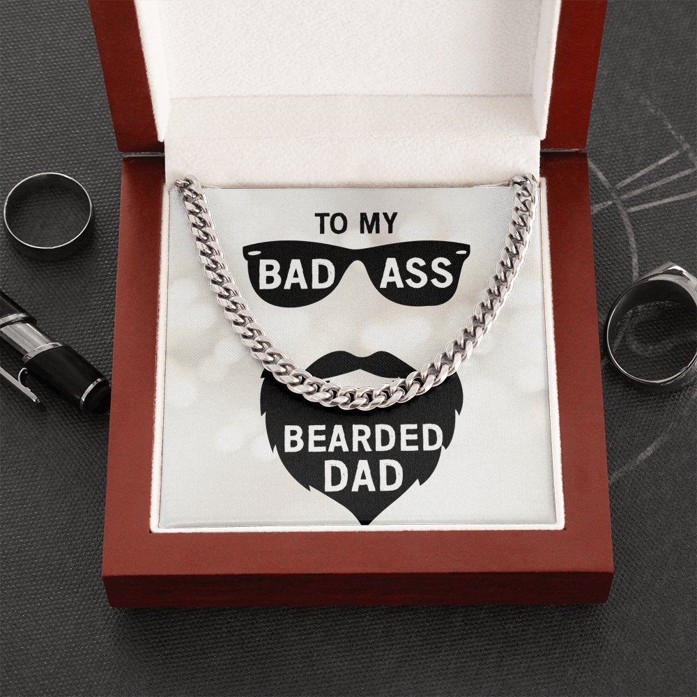 To My Badass Bearded Dad - Cuban Link Chain Necklace - Celeste Jewel