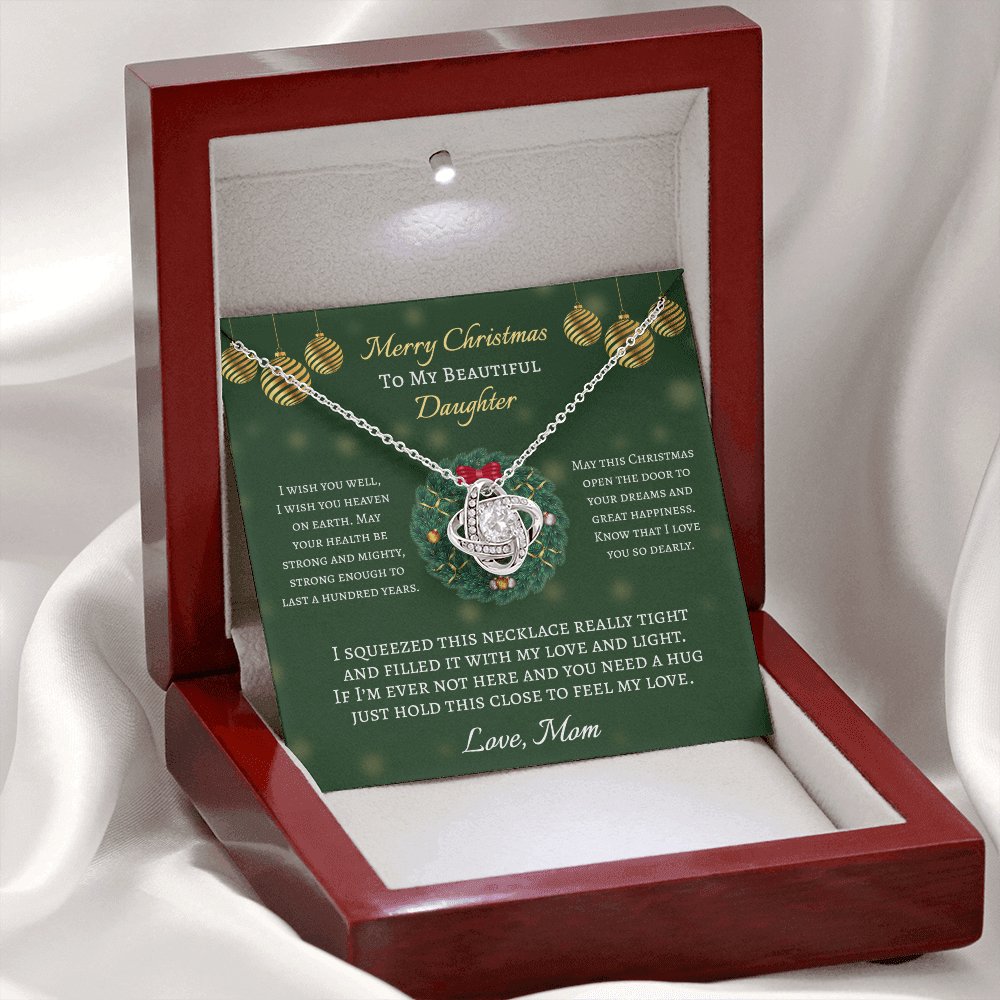 To My Beautiful Daughter Christmas Gift - Love Knot Necklace - Celeste Jewel