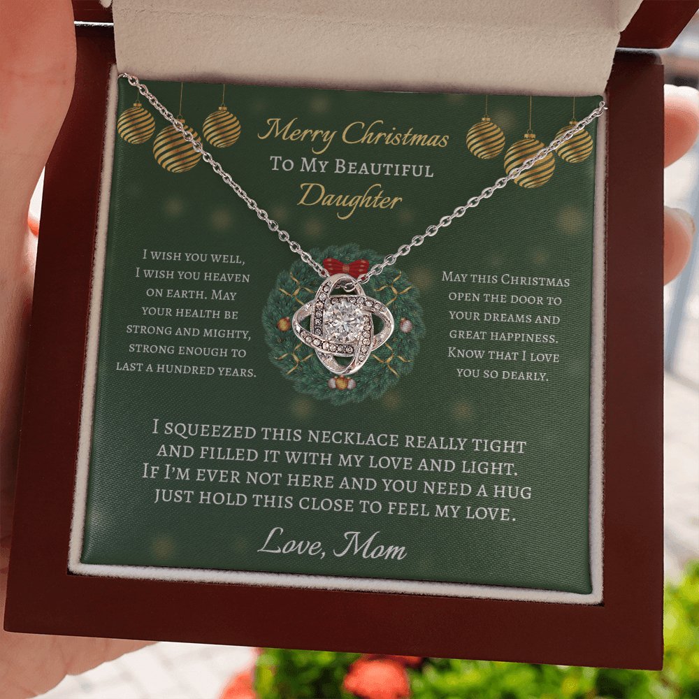 To My Beautiful Daughter Christmas Gift - Love Knot Necklace - Celeste Jewel