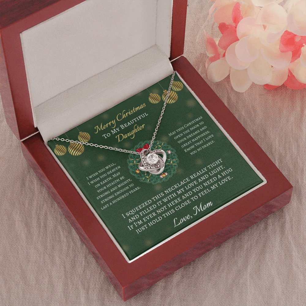 To My Beautiful Daughter Christmas Gift - Love Knot Necklace - Celeste Jewel