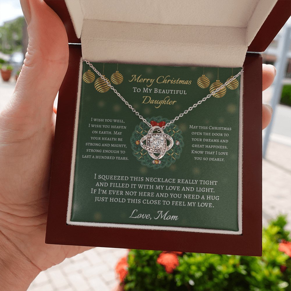 To My Beautiful Daughter Christmas Gift - Love Knot Necklace - Celeste Jewel