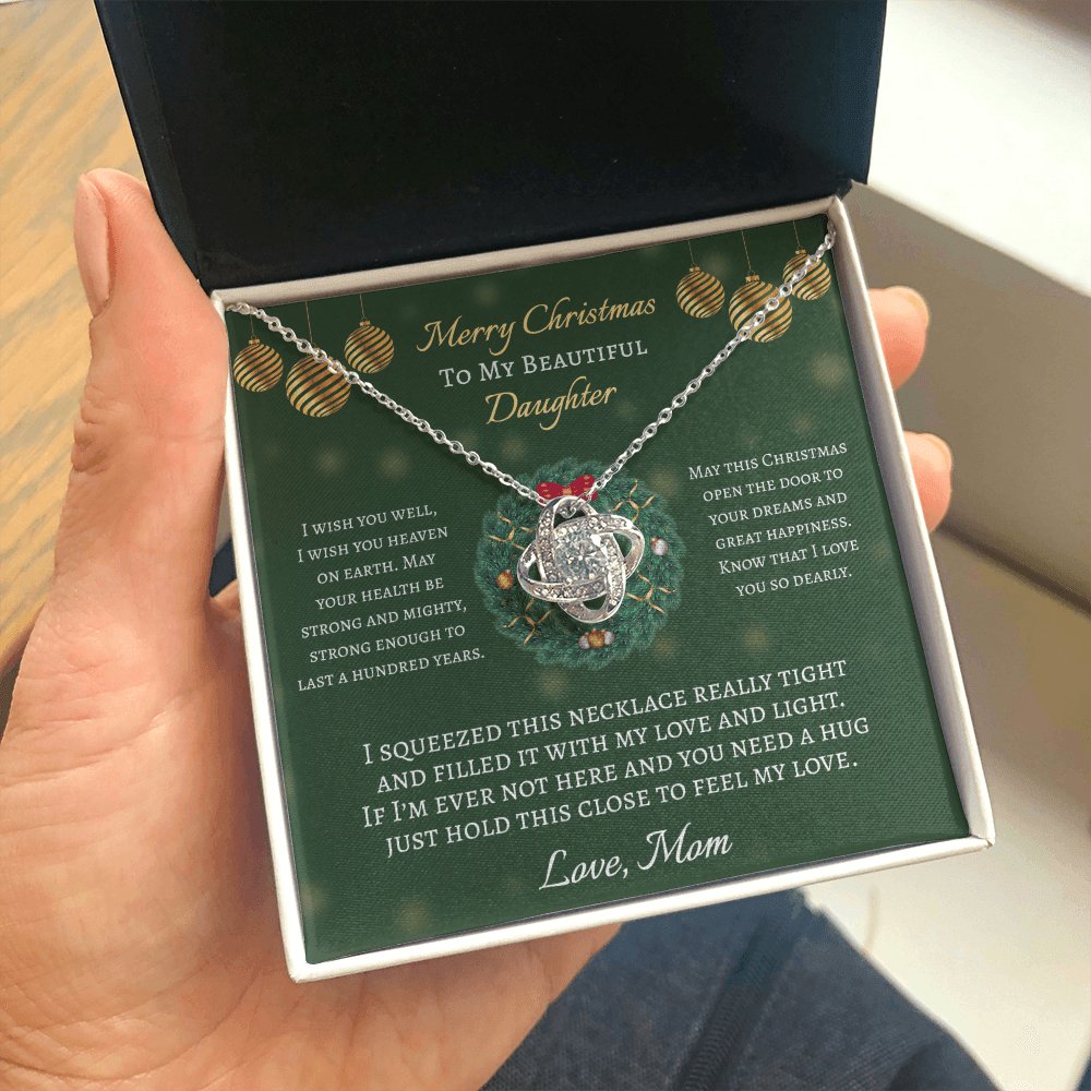 To My Beautiful Daughter Christmas Gift - Love Knot Necklace - Celeste Jewel