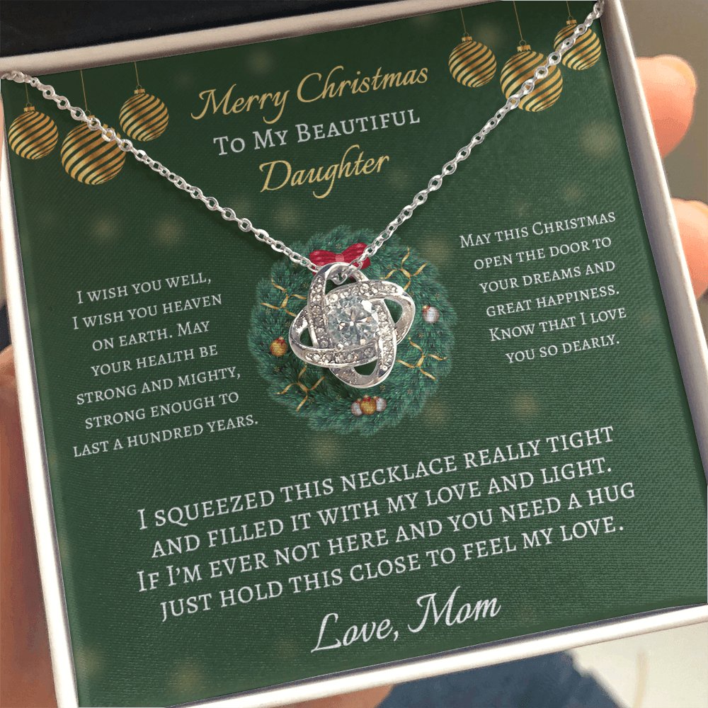 To My Beautiful Daughter Christmas Gift - Love Knot Necklace - Celeste Jewel