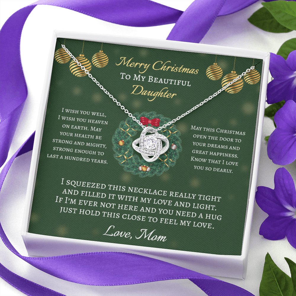 To My Beautiful Daughter Christmas Gift - Love Knot Necklace - Celeste Jewel