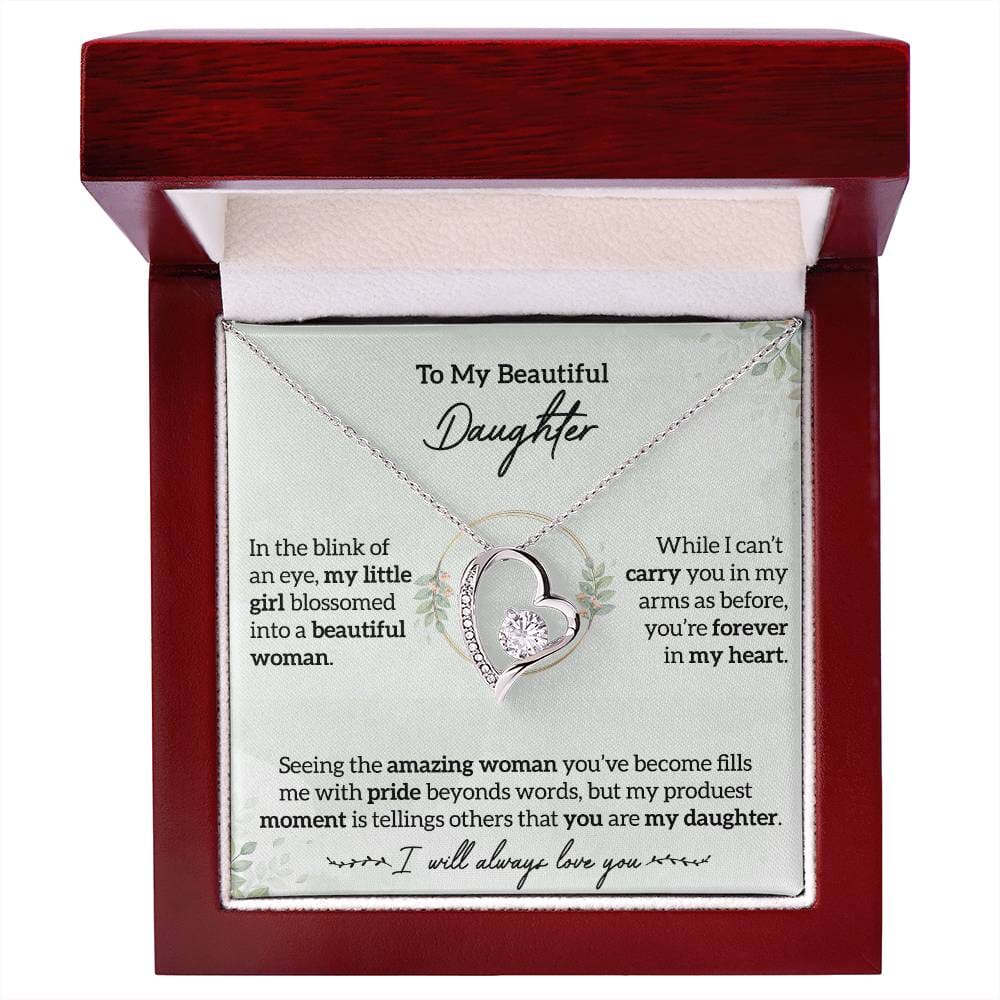 To My Beautiful Daughter - Forever In My Heart - Eternal Love Necklace - Celeste Jewel