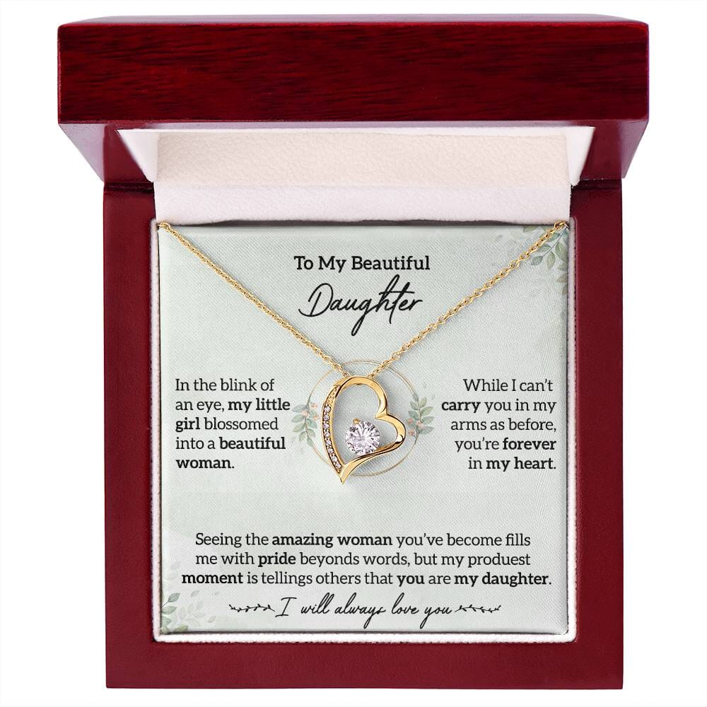 To My Beautiful Daughter - Forever In My Heart - Eternal Love Necklace - Celeste Jewel