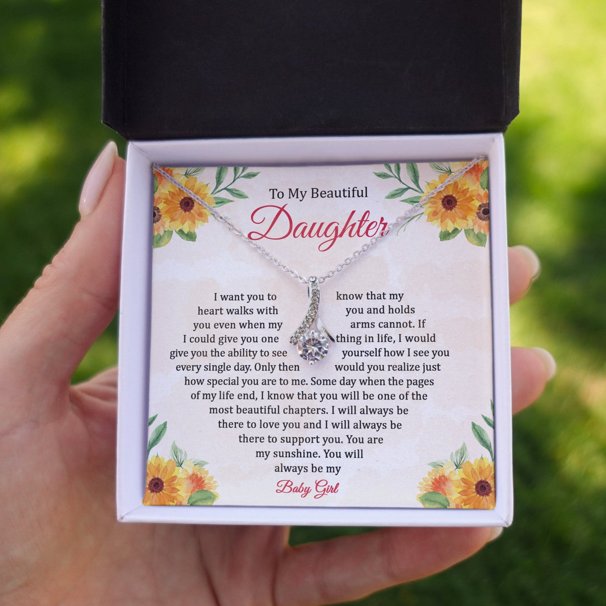 To My Beautiful Daughter - My Sunshine - Sparkling Radiance Necklace - Celeste Jewel