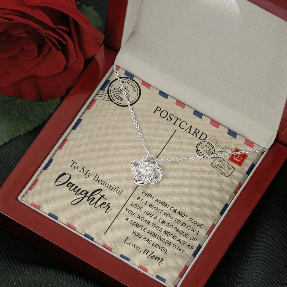 To My Beautiful Daughter - Postcard - Love Knot Necklace - Celeste Jewel